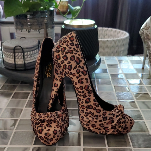 Pin Up Couture Shoes - Leopard Print High Heels